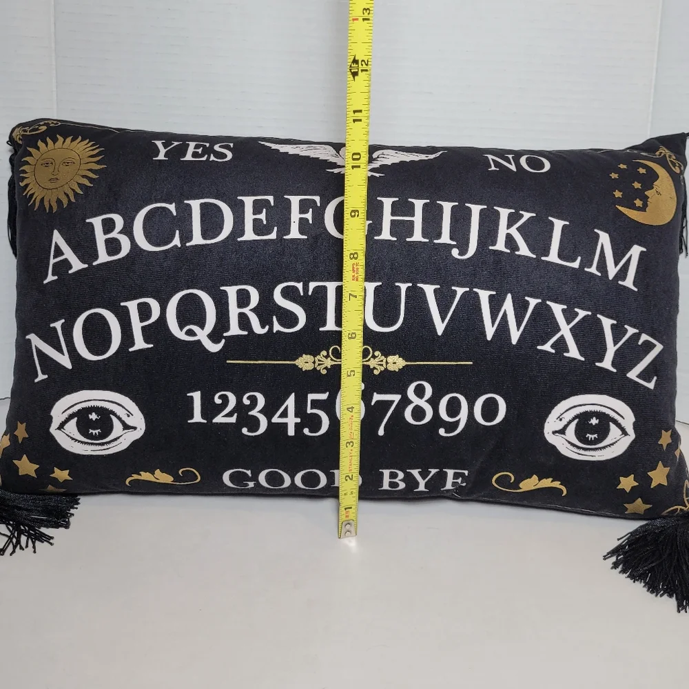 Mystical Black Ouija Board Large Throw Pillow